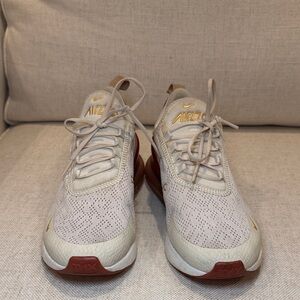 Nike Air Max Beige and Gold Sneakers